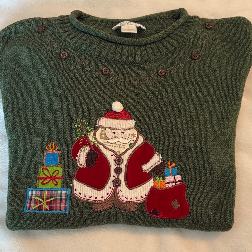 Cute Green Santa Sweater